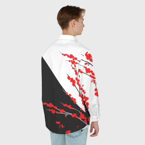 Мужская рубашка oversize 3D с принтом Tokyo Dragon, вид сзади #2