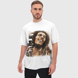Мужская футболка oversize 3D Музыкант Боб Марли арт - фото 2
