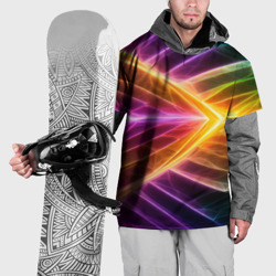 Накидка на куртку 3D Неоновые молнии  в цветном льду