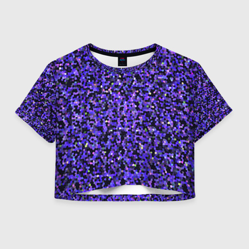 Женская футболка Crop-top 3D Фиолетовая мозаика, цвет 3D печать