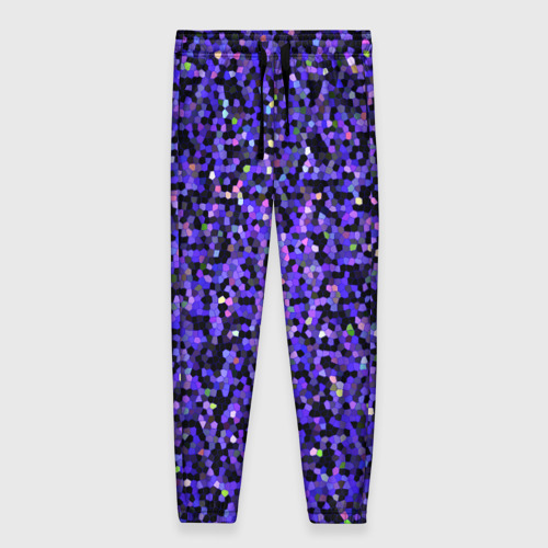 Женские брюки 3D с принтом Фиолетовая мозаика, вид спереди #2