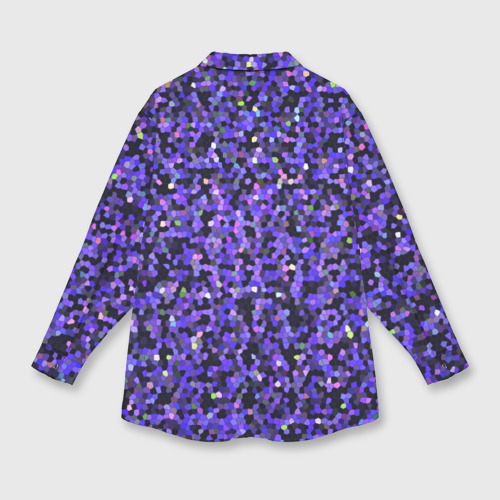 Женская рубашка oversize 3D с принтом Фиолетовая мозаика, вид сзади #1