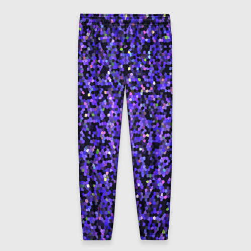Женские брюки 3D с принтом Фиолетовая мозаика, вид сзади #1