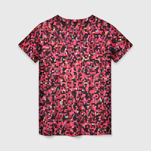Женская футболка 3D Мелкая мозаика розовый, цвет 3D печать - фото 2