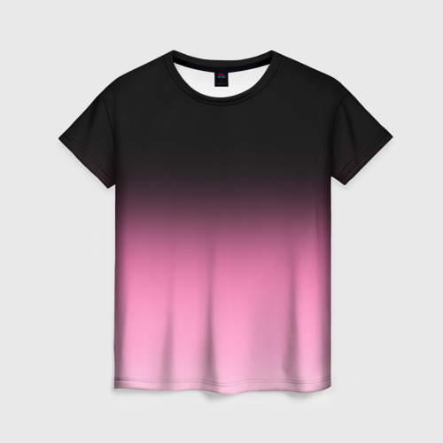 Женская футболка 3D Черно-розовый градиент, цвет 3D печать