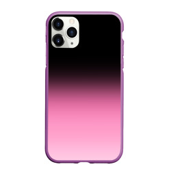 Чехол для iPhone 11 Pro матовый Черно-розовый градиент