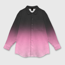 Мужская рубашка oversize 3D Черно-розовый градиент