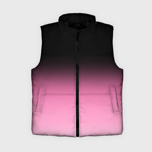 Женский жилет утепленный 3D Черно-розовый градиент, цвет черный