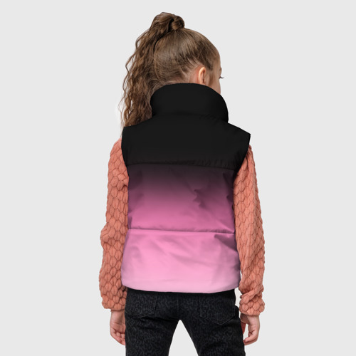 Детский жилет утепленный 3D Черно-розовый градиент, цвет черный - фото 4