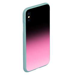 Чехол для iPhone XS Max матовый Черно-розовый градиент - фото 2