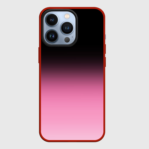 Чехол для iPhone 13 Pro Черно-розовый градиент, цвет красный