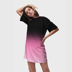 Платье-футболка 3D Черно-розовый градиент - фото 2