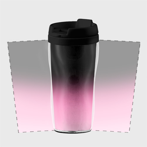 Термокружка-непроливайка Черно-розовый градиент, цвет черный - фото 2
