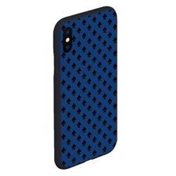 Чехол для iPhone XS Max матовый Пиковая масть приглушённый синий - фото 2