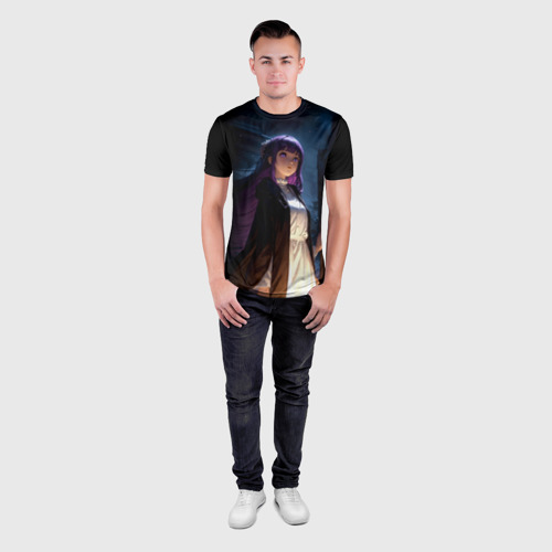 Мужская футболка 3D Slim с принтом Ферн - темной ночью, вид сбоку #3