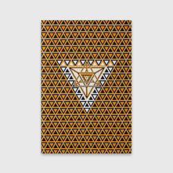 Обложка для паспорта матовая кожа Жёлтые и чёрные треугольники