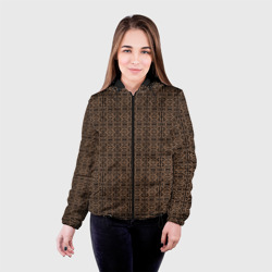 Женская куртка 3D Ажурный тёмно-коричневый - фото 2