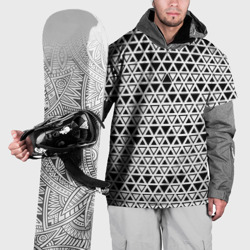 Накидка на куртку 3D Треугольники чёрные и белые