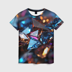 Женская футболка 3D Разноцветные стекла