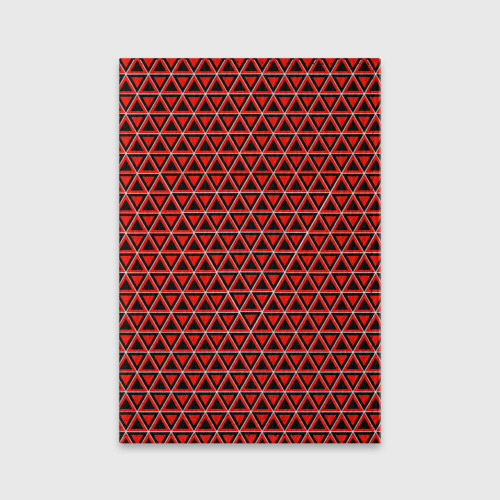 Обложка для паспорта матовая кожа Красные и чёрные треугольники, цвет пыльно-розовый