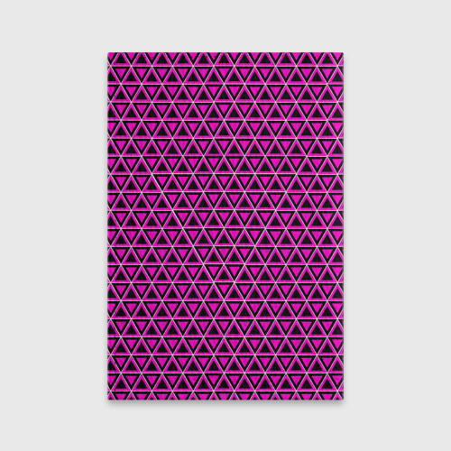 Обложка для паспорта матовая кожа Розовые и чёрные треугольники, цвет фиолетовый - фото 2