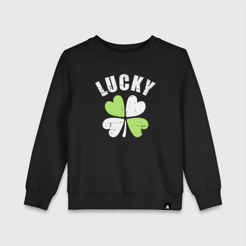 Детский свитшот хлопок Lucky day, цвет черный