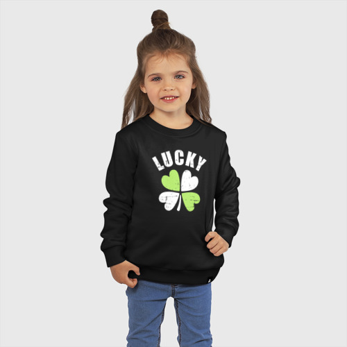 Детский свитшот хлопок Lucky day, цвет черный - фото 3