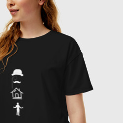 Женская футболка хлопок Oversize Чехов - на даче  - фото 2