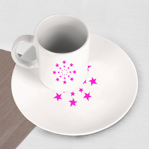 Набор: тарелка + кружка Яркие звезды по кругу - фото 3