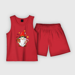 Детская пижама с шортами хлопок Гном с подарками