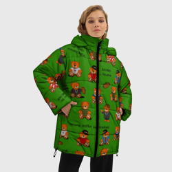 Женская зимняя куртка Oversize Мишки персонажи из слово пацана - фото 2