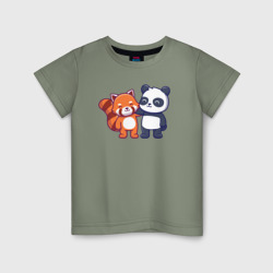 Детская футболка хлопок Милые панды