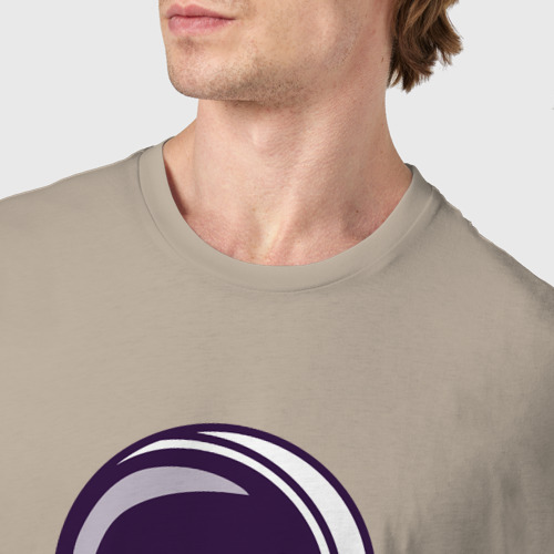 Мужская футболка хлопок Космонавт со скейтом, цвет миндальный - фото 6