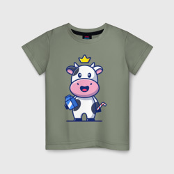 Детская футболка хлопок Коровка с пакетом молока