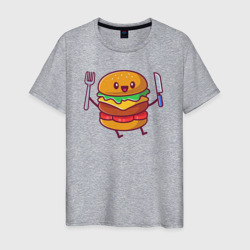 Мужская футболка хлопок Весёлый гамбургер