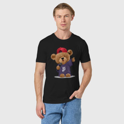 Мужская футболка хлопок Плюшевый медвежонок рэпер - фото 2