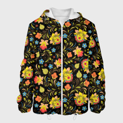 Мужская куртка 3D Хохломская роспись разноцветные цветы