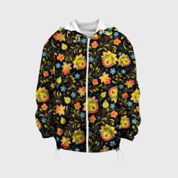 Детская куртка 3D Хохломская роспись разноцветные цветы