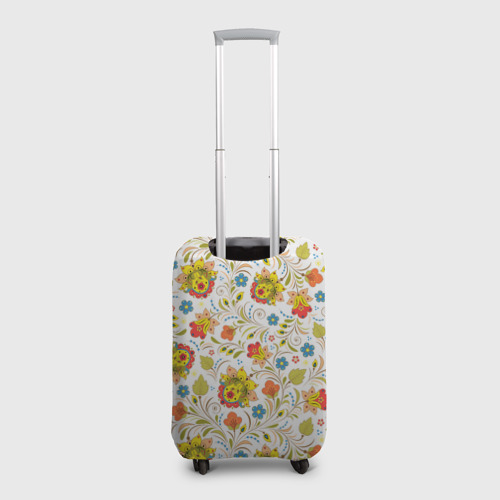 Чехол для чемодана 3D Хохломская роспись разноцветные цветы на белом фоне, цвет 3D печать - фото 2