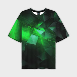 Зеленая абстракция зеленая геометрическая – Мужская футболка oversize 3D с принтом купить со скидкой в -50%