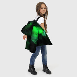Куртка с принтом Зеленая абстракция зеленая геометрическая для любого человека, вид спереди №4. Цвет основы: черный