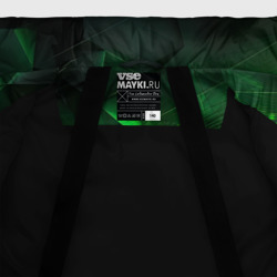 Куртка с принтом Зеленая абстракция зеленая геометрическая для любого человека, вид спереди №5. Цвет основы: черный