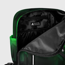 Рюкзак с принтом Зеленая абстракция зеленая геометрическая для женщины, вид на модели спереди №5. Цвет основы: белый