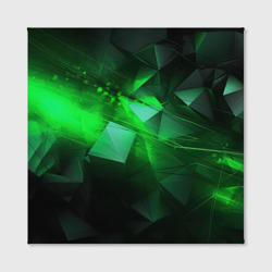 Холст с принтом Зеленая абстракция зеленая геометрическая для любого человека, вид спереди №2. Цвет основы: белый