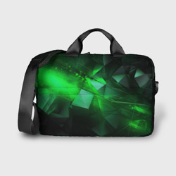 Зеленая абстракция зеленая геометрическая – Сумка для ноутбука 3D с принтом купить