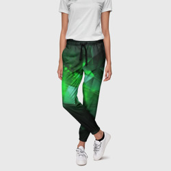 Зеленая абстракция зеленая геометрическая – Женские брюки 3D с принтом купить