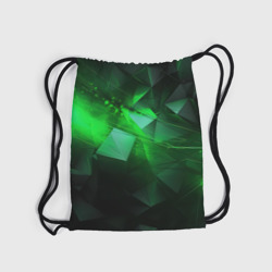 Рюкзак с принтом Зеленая абстракция зеленая геометрическая для любого человека, вид спереди №5. Цвет основы: белый