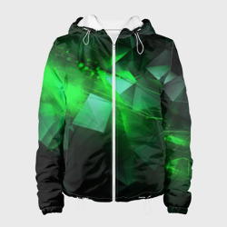 Зеленая абстракция зеленая геометрическая – Женская куртка 3D с принтом купить со скидкой в -10%