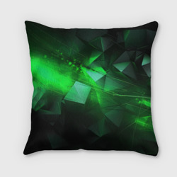 Зеленая абстракция зеленая геометрическая – Подушка 3D с принтом купить