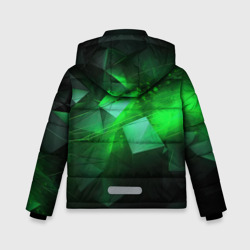 Куртка с принтом Зеленая абстракция зеленая геометрическая для любого человека, вид сзади №1. Цвет основы: черный